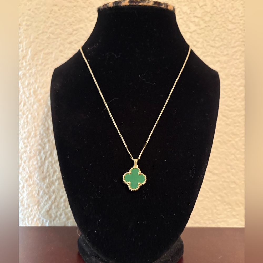 Adina Eden green clover pendant